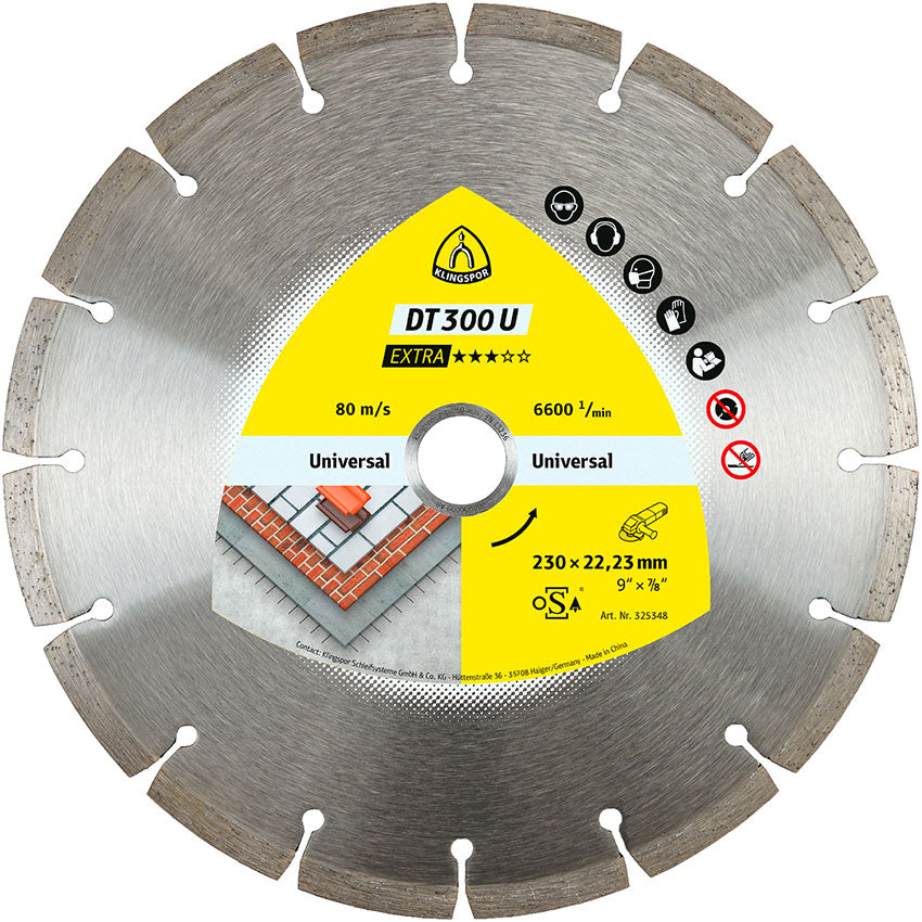 DT 300 U diamond cutting blades, 230 x 2,3 x 22,23 mm 16 segments 40,2 x 2,3 x 7 mm, standard serration