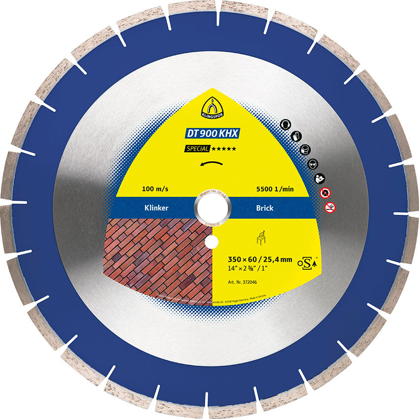 DT 900KHX diamond cutting blades, 450 x 3,6 x 60 mm 30 segments 40 x 3,6 x 12 mm, narrow gullet Reduction ring 25,4