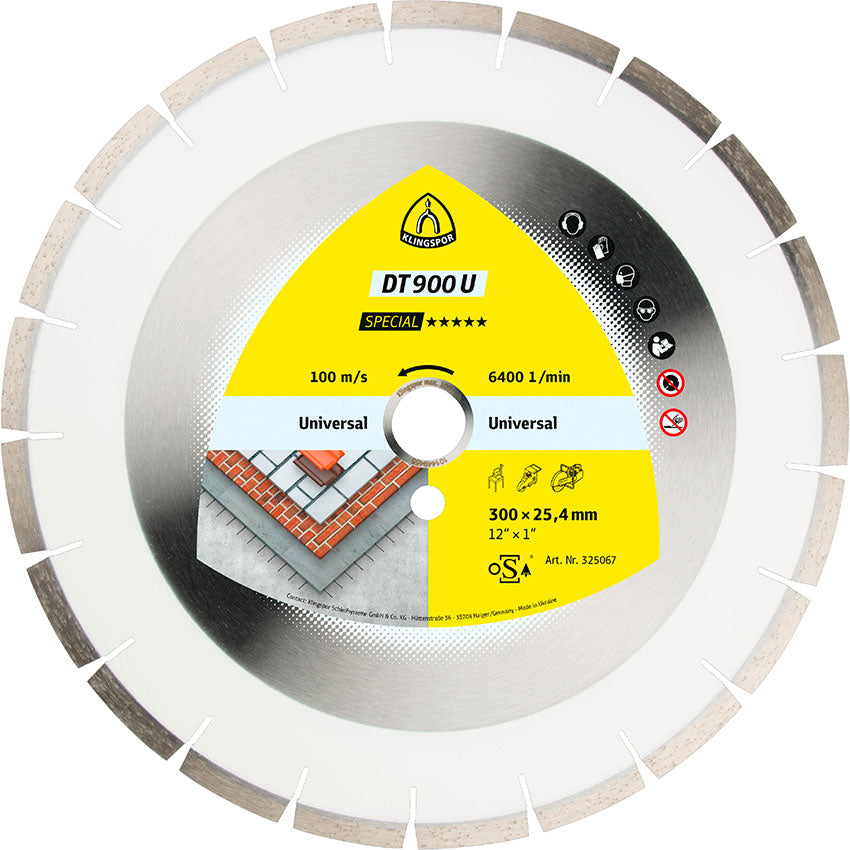 DT 900 U diamond cutting blades, 450 x 3,6 x 25,4 mm 32 segments 40 x 3,6 x 10 mm, narrow gullet