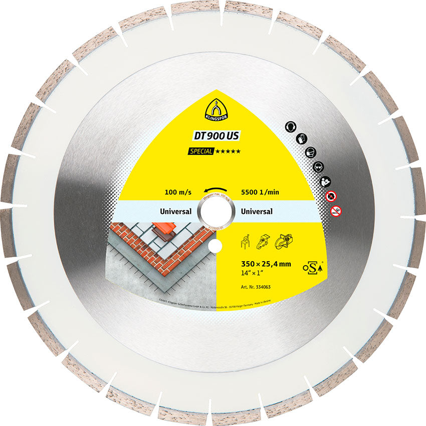 DT 900 US diamond cutting blades, 350 x 3 x 25,4 mm 24 segments 40 x 3 x 10 mm, narrow gullet