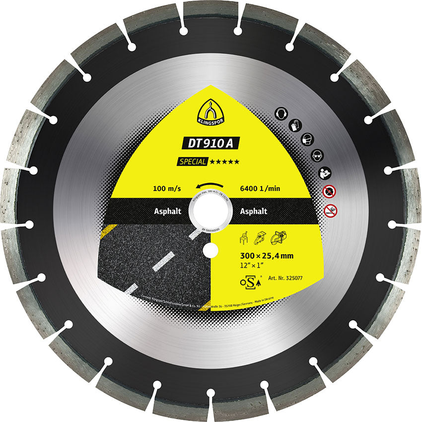 DT 910 A diamond cutting blades, 300 x 2,8 x 25,4 mm 21 segments 40 x 2,8 x 12 mm, narrow gullet