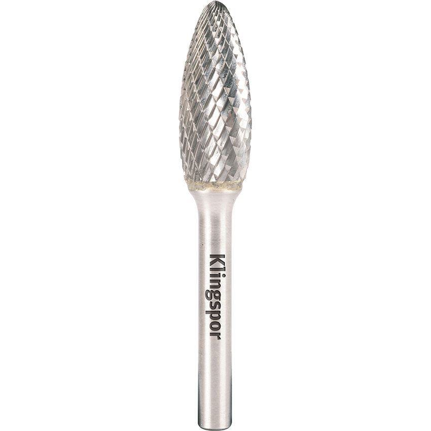 HF 100 H carbide burrs, 6 x 14 x 6 mm double serration