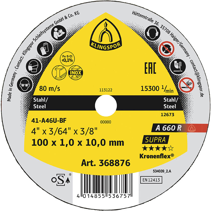 A 660 R Small cutting-off wheels, 50 x 1 x 6 mm flat