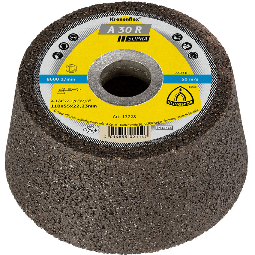 A 30 R cup grinding wheel, 110 x 55 x 22,23 mm depressed centre