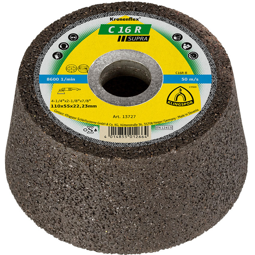 C 16 R cup grinding wheel, 110 x 55 x 22,23 mm depressed centre