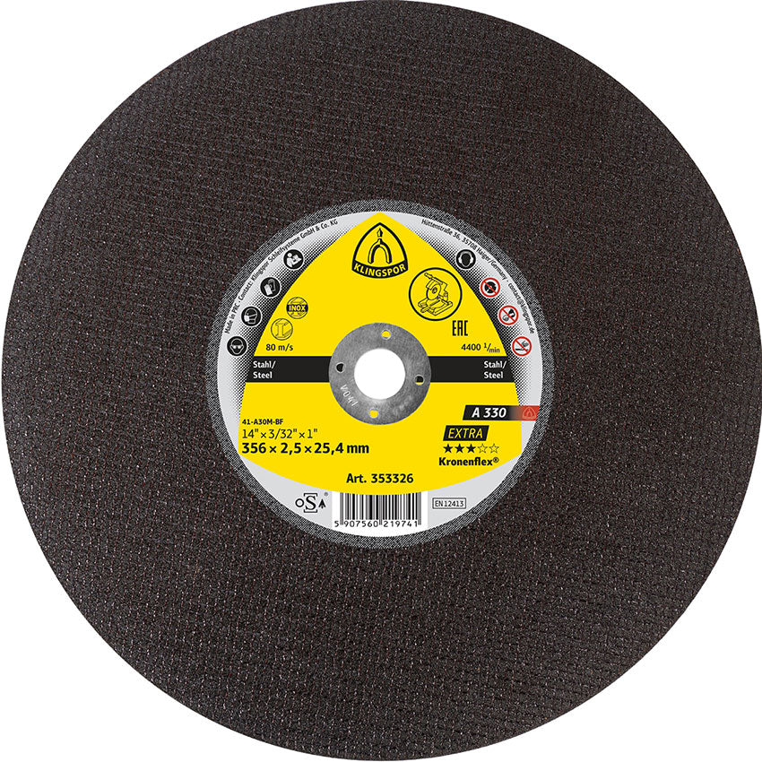 A 330 EX large cutting-off wheels, 305 x 2,5 x 25,4 mm flat