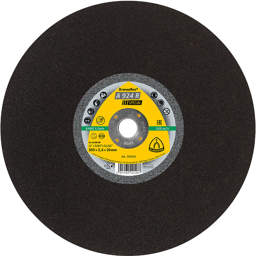 A 924 R large cutting-off wheels, 305 x 4 x 20 mm flat