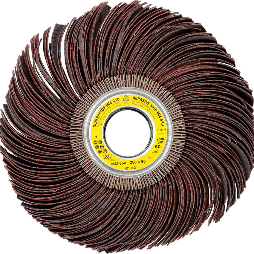 MM 650 abrasive mop wheels LS 309 JF, 250 x 50 x 43,1 mm grain 80