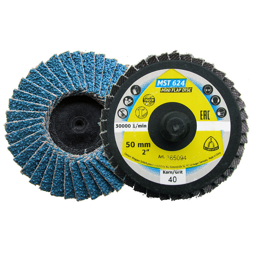 MST 624 abrasive mop discs, grain 120 75 mm convex Quick Roll Connect