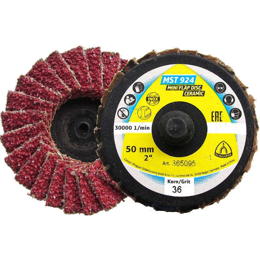MST 924 abrasive mop discs, grain 80 50 mm convex Quick Roll Connect