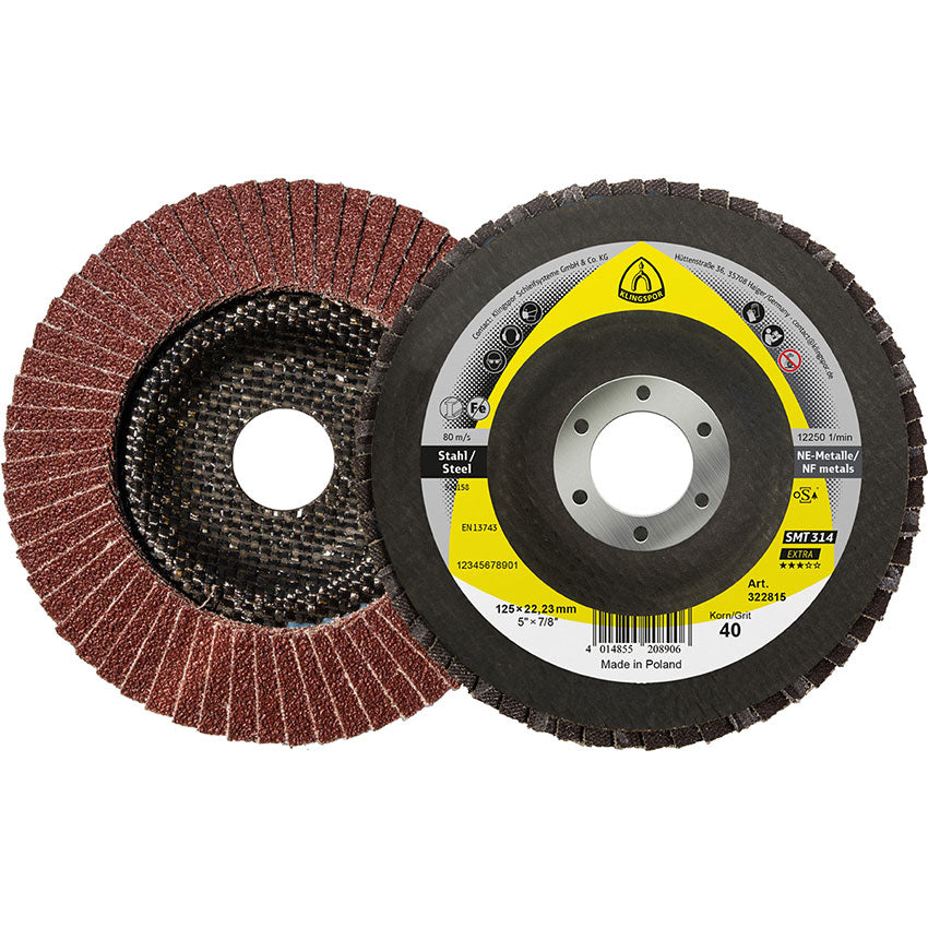 SMT 314 abrasive mop discs, 180 x 22,23 mm grain 80 convex