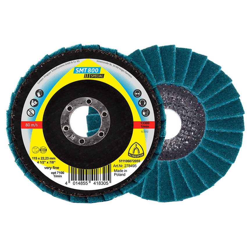 SMT 800 non-woven mop disc, 115 x 22,23 mm very fine Aluminium oxide convex