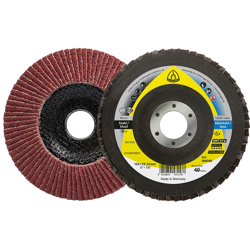 SMT 974 abrasive mop discs ceramic, 115 x 22,23 mm grain 40 convex