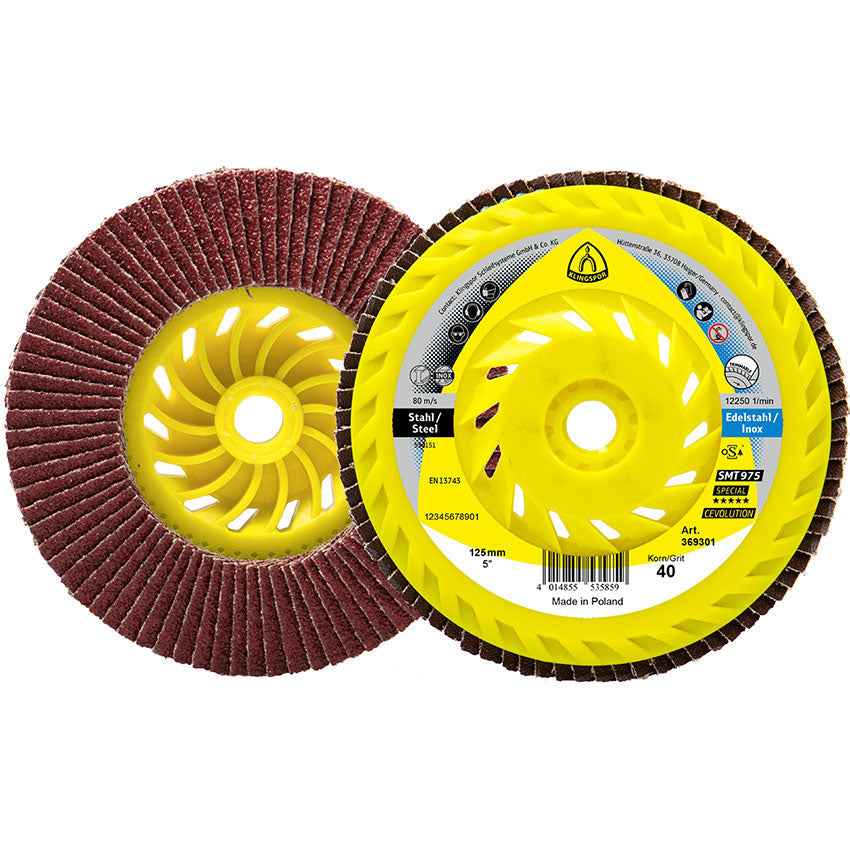 SMT 975 abrasive mop discs thread M14 ceramic, 125 mm grain 80 convex